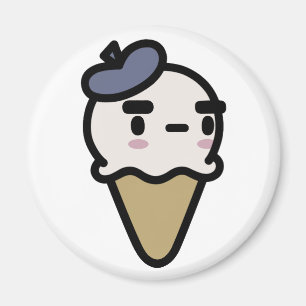 フランスのなバニラアイスクリーム マグネット