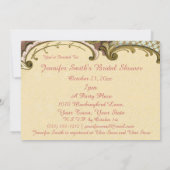 フランスのなパリのヴィンテージの花柄のブライダルシャワー 招待状 (裏面)