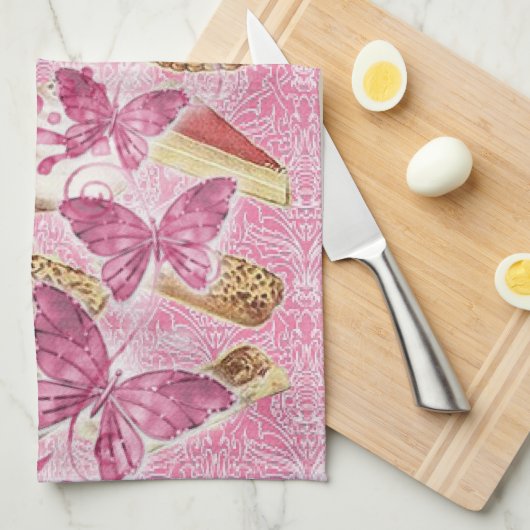 フランスのなパン屋のペストリーのクッキーのケーキのデザート キッチンタオル (四つ折り)