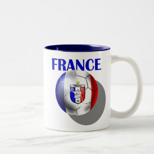 フランスのなフットボールのファンのためのフランスのサッカーのギア ツートーンマグカップ