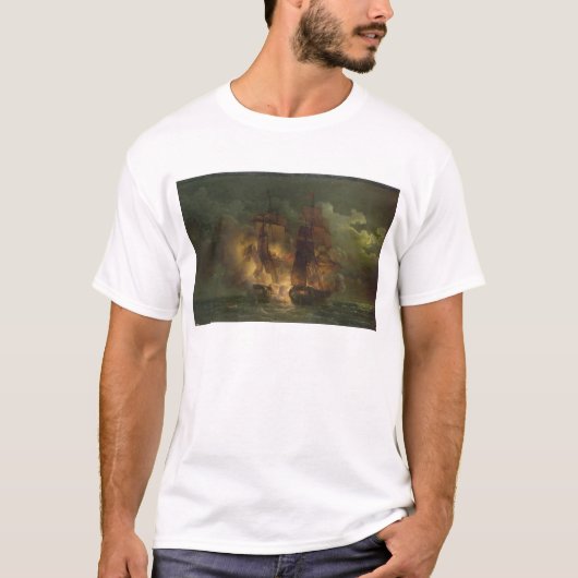 フランスのなフリゲート艦「Arethuse間の戦い Tシャツ (正面)