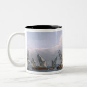 フランスのなフリゲート艦L'Arianne及びL'Aの破壊 ツートーンマグカップ (左)