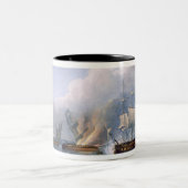 フランスのなフリゲート艦L'Arianne及びL'Aの破壊 ツートーンマグカップ (中央)