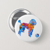 フランスのなプードル 缶バッジ (正面&裏面)