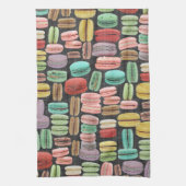 フランスのなマカロンのポップアート キッチンタオル (縦)