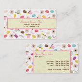 フランスのなマカロン及びティーカップの名刺 名刺 (正面/裏面)