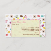 フランスのなマカロン及びティーカップの名刺 名刺 (裏面)