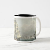 フランスのなラインのためのHMSの勝利の航行は並びました ツートーンマグカップ (正面右)