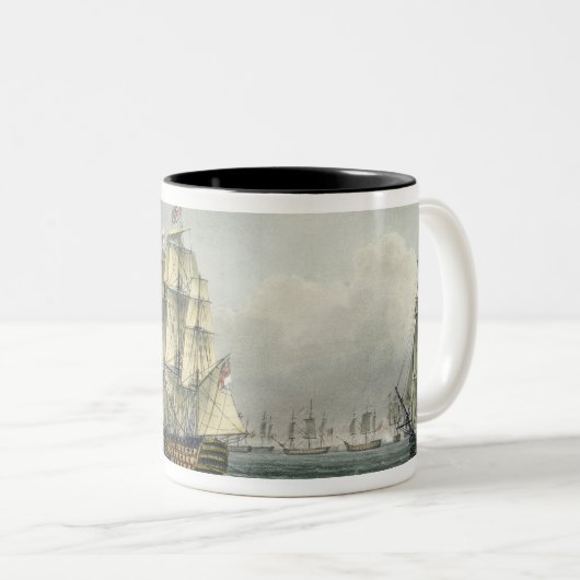 フランスのなラインのためのHMSの勝利の航行は並びました ツートーンマグカップ (正面右)