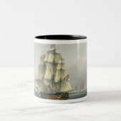 フランスのなラインのためのHMSの勝利の航行は並びました ツートーンマグカップ (中央)