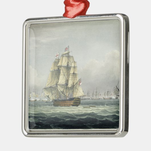 フランスのなラインのためのHMSの勝利の航行は並びました メタルオーナメント (左)