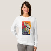 フランスのなライン旅行ポスター、プリマス、NYへのハバー Tシャツ (正面フル)