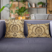 フランスのなヴィンテージのクラシックなダマスク織の花柄の羊皮紙 クッション