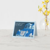 フランスのなヴィンテージのクラシックな車、色の逆転の写真 カード (黄色い花)