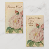 フランスのなヴィンテージのピンクのバラの名刺 名刺 (正面/裏面)