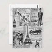 フランスのなヴィンテージエッフェル ポストカード (正面/裏面)