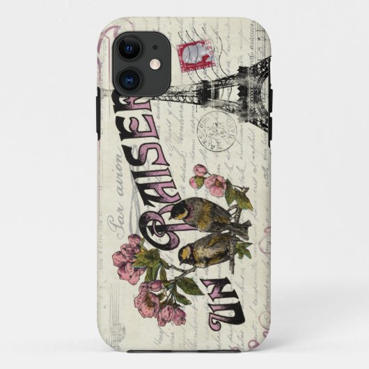 フランスのなヴィンテージ愛iPhoneの場合 Case-Mate iPhoneケース (裏面)