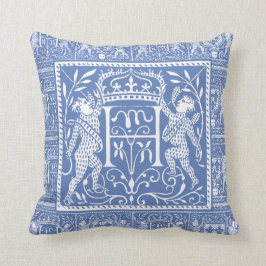 フランスのな中世館の青い手紙H クッション