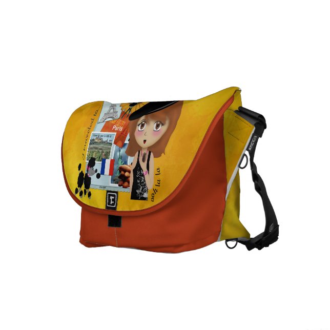 フランスのな休日の人力車のメッセンジャーバッグ メッセンジャーバッグ (正面右)