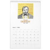 フランスのな作曲家-壁掛けカレンダー カレンダー (3月 2026)