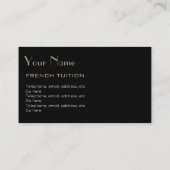 フランスのな個人教師の名刺 名刺 (裏面)