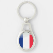 フランスのな光沢のある旗 キーホルダー (正面)