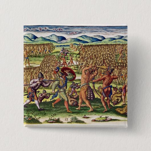 フランスのな助け戦いのインディアン 缶バッジ (正面)