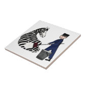 フランスのな動物園の飼育係のシマウマのおもしろいでストライプなヴィンテージ タイル (側面)