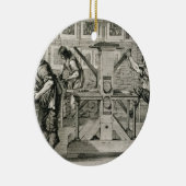 フランスのな印刷機1642年(版木、銅版、版画) セラミックオーナメント (右)