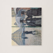 フランスのな印象主義|パリの通りの雨の日 ジグソーパズル (縦)
