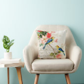 フランスのな原稿と白いロマンチックなヴィンテージの鳥 クッション (椅子)