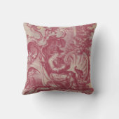 フランスのな古さびのヴィンテージの赤いToile Pompei色 クッション (裏面)