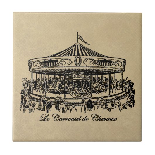 フランスのな回転木馬の馬服装およびギフト タイル (正面)