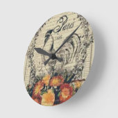 フランスのな国のオンドリの柱時計 ラウンド壁時計 (傾斜)