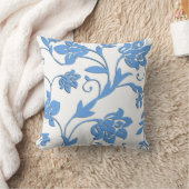 フランスのな国のヤグルマギク青いパターンMoJoの枕 クッション (ブランケット)