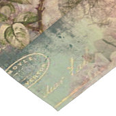 フランスのな国の上品、ぼろぼろの上品、ピンクのバラ、植物相 ロングテーブルランナー (コーナー)