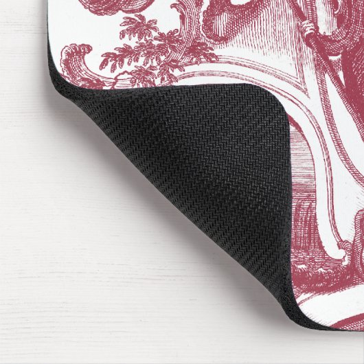 フランスのな国の人および犬美しく赤いToile マウスパッド (コーナー)