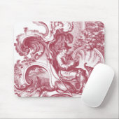 フランスのな国の人および犬美しく赤いToile マウスパッド (マウス)