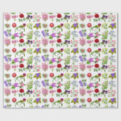 フランスのな国の庭の花の包装紙 ラッピングペーパー (フラット)