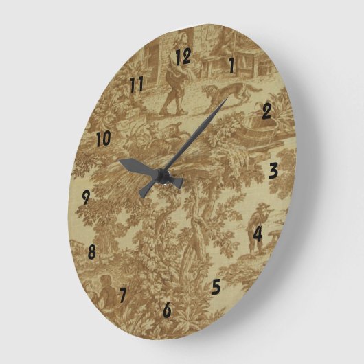 フランスのな国のToileの蜂蜜のプリントの時計 ラージ壁時計 (傾斜)