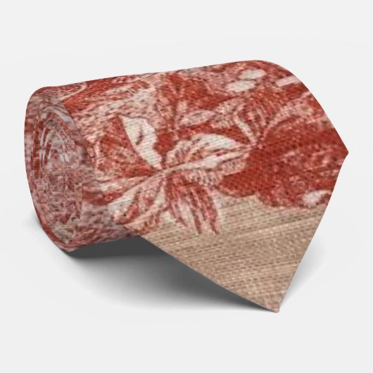 フランスのな国のToileの赤いオンドリの膚触りがよいメンズのタイ ネクタイ (ロール)