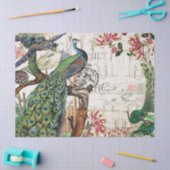 フランスのな孔雀の鳥のカメのフグの花 薄葉紙 (クラフト)