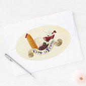 フランスのな御馳走のバスケット 楕円形シール (封筒)