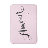 フランスのな恋愛愛ピンクおよび黒くシックなパリ バスマット (正面縦)