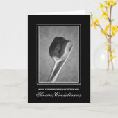 フランスのな悔やみや弔慰のクラシックな白黒チューリップ カード (黄色い花)