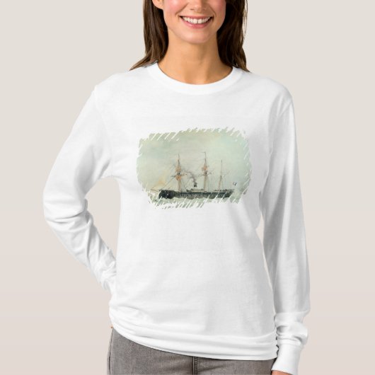 フランスのな戦艦、「La Gloire」、1880年 Tシャツ (正面)