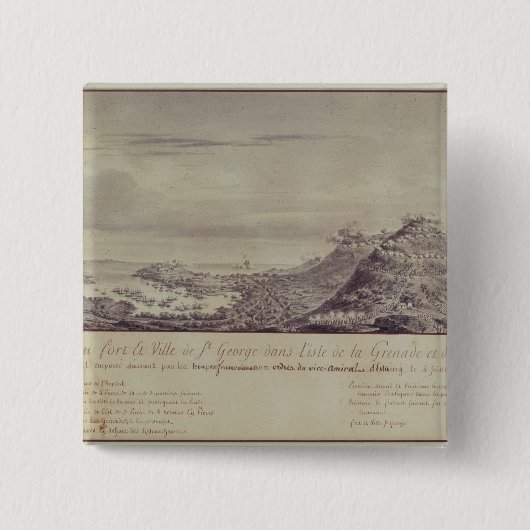 フランスのな捕獲グレナダ1779年 缶バッジ (正面)