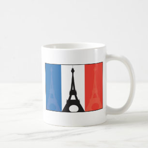 フランスのな旗およびエッフェル塔 コーヒーマグカップ
