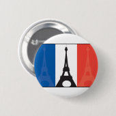 フランスのな旗およびエッフェル塔 缶バッジ (正面&裏面)