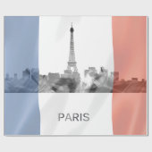フランスのな旗とのパリ、フランスのスカイライン ラッピングペーパー (フラット)